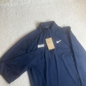 NEW Nike Orlando magic team issue men's blue quarter zip pullover nba 1/4 M